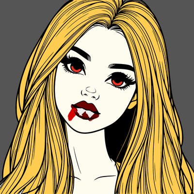 realistic teen girl with long hair and lips