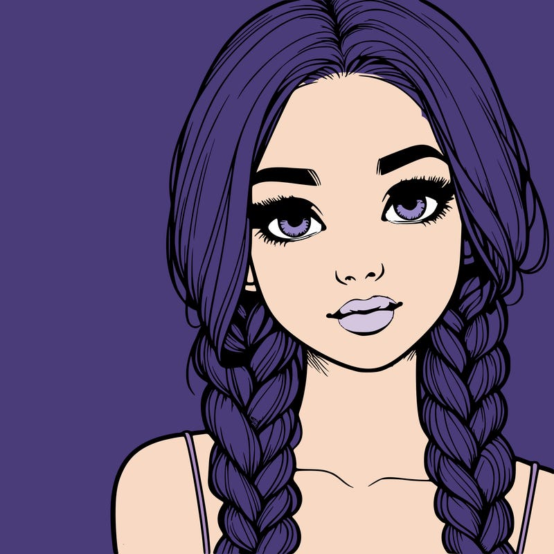 realistic girl with braids