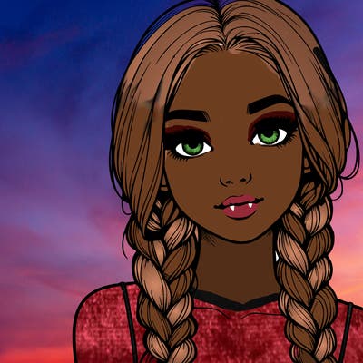 realistic girl with braids