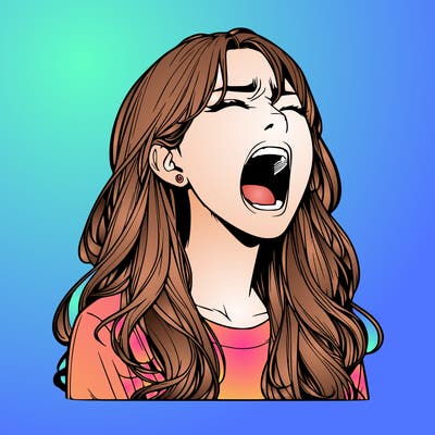 screaming realistic, girl