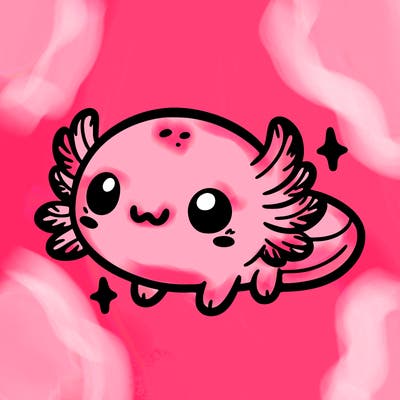 cute easy baby axolotl