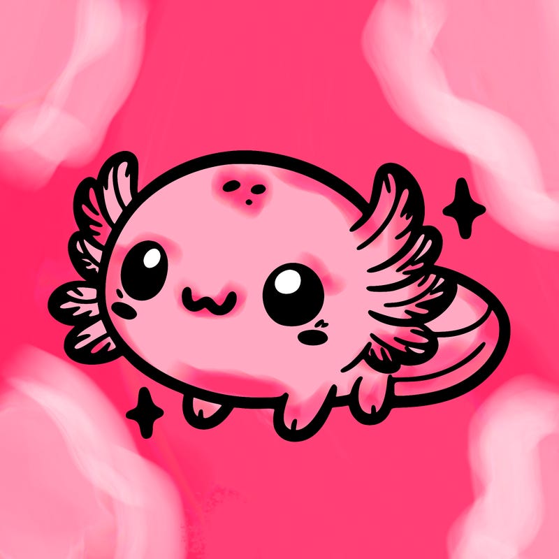 cute easy baby axolotl