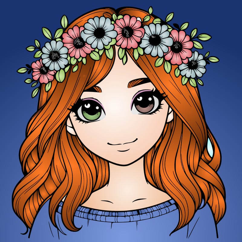 realistic girl with flower crown