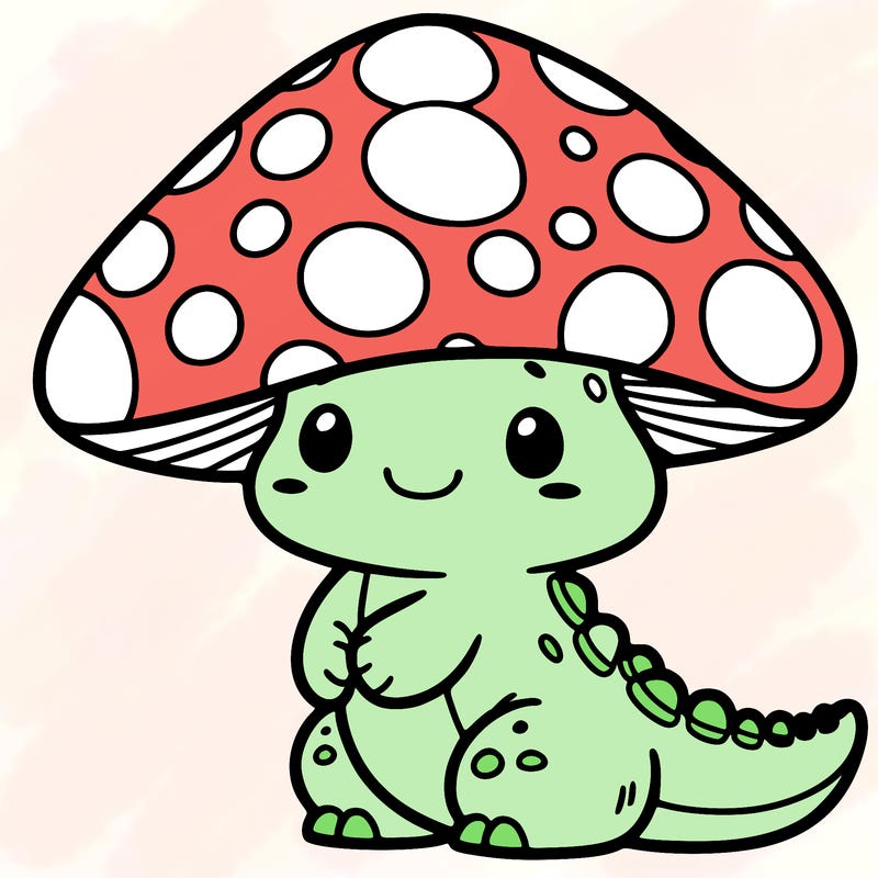 mushroom dinosaur cute