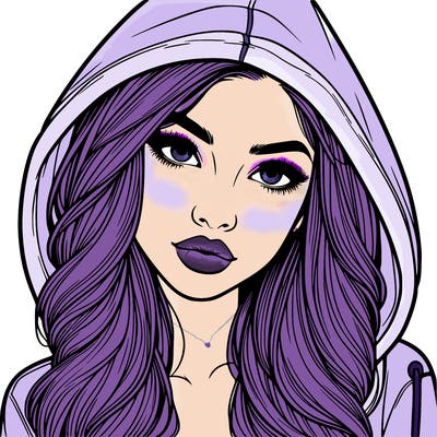realistic beautiful girl with a hood on