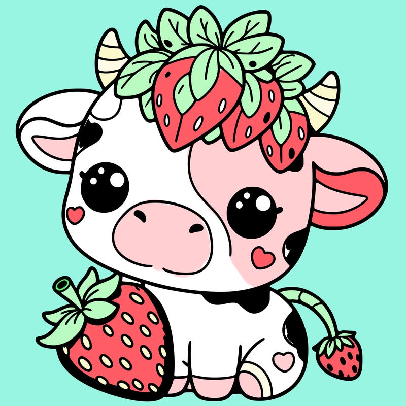 cute strawberry cow