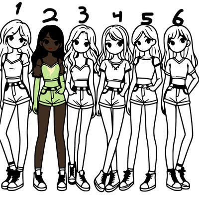 a group of girls wearing crop tops and shorts