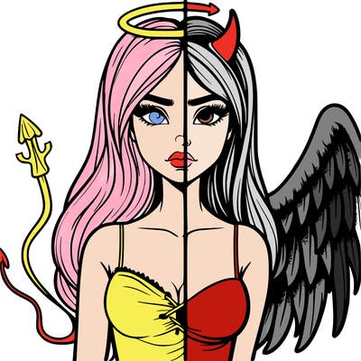devil vs angel realistic girl