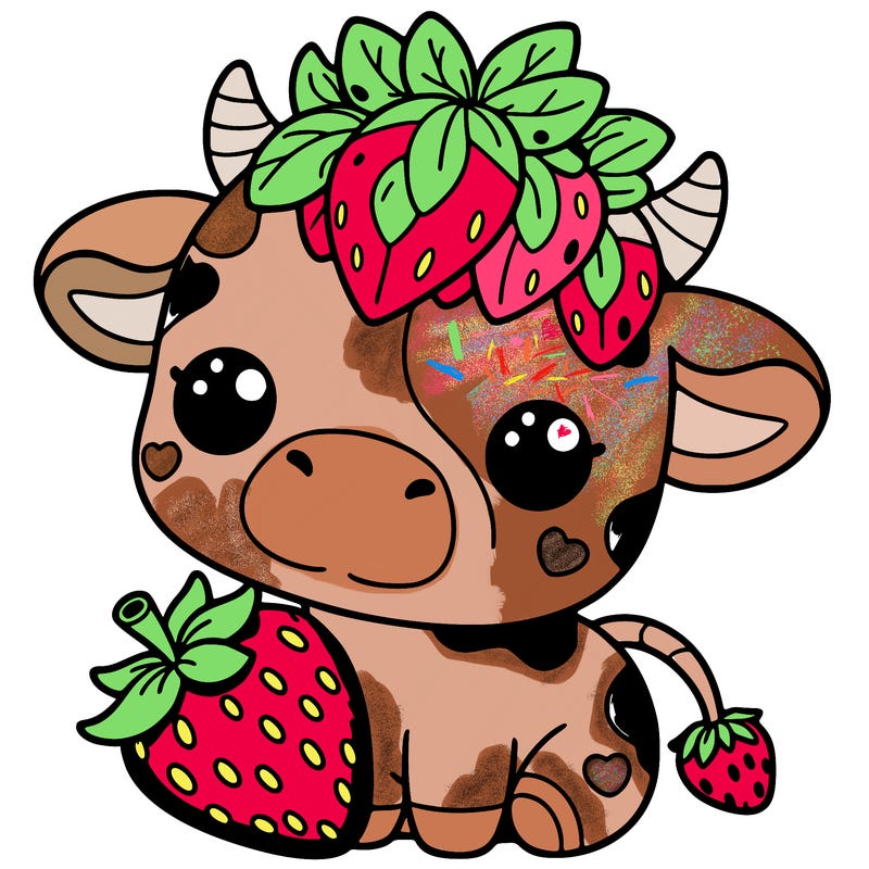 cute strawberry cow