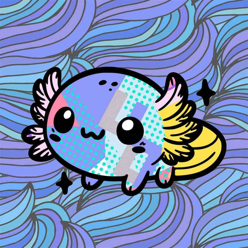 cute easy baby axolotl