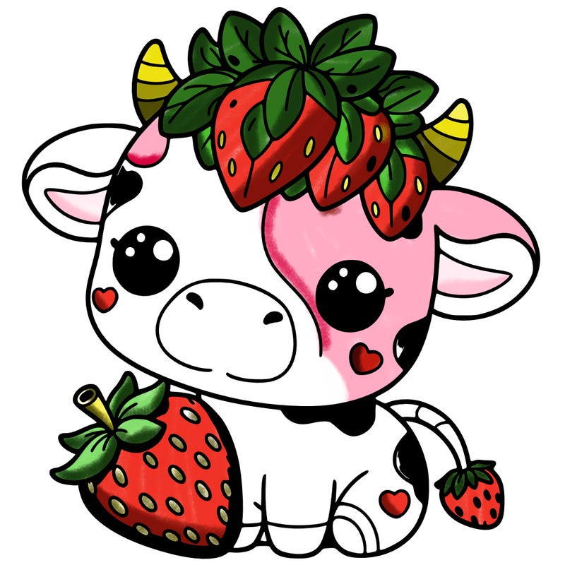 cute strawberry cow