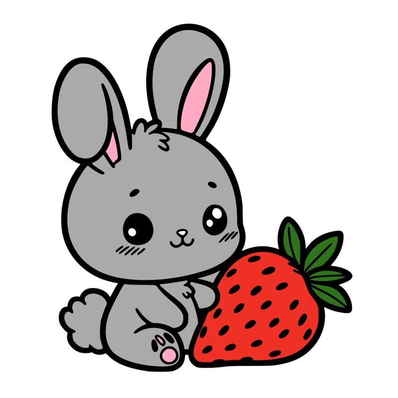 bunny with strawberry