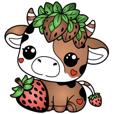 cute strawberry cow
