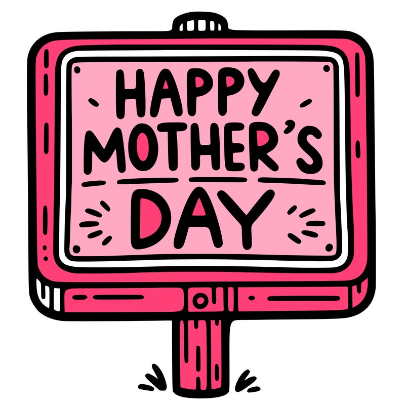 a sign that says happy mother’s day