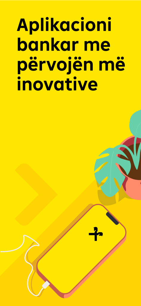 Raiffeisen ON mobile banking app interface with innovative experience slogan in Albanian