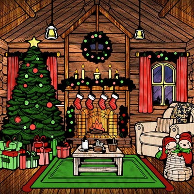 christmas house interior