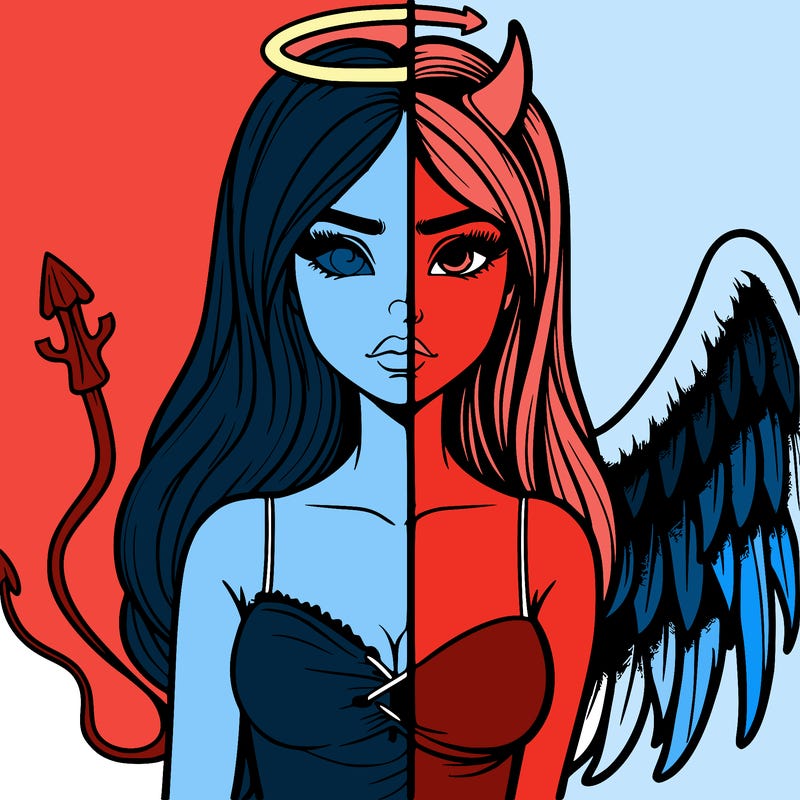 devil vs angel realistic girl