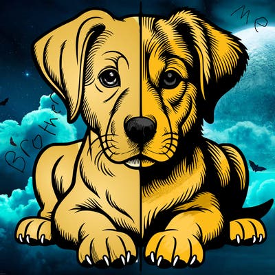 realistic dog split picture