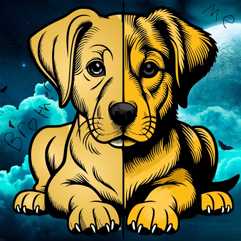 realistic dog split picture