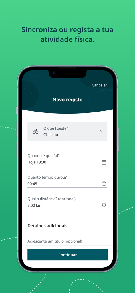 Apptiva - Apptiva mobile app interface for recording physical activity