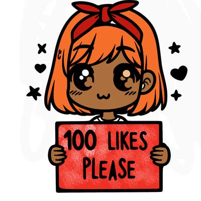 girl holding sign saying 100 likes please