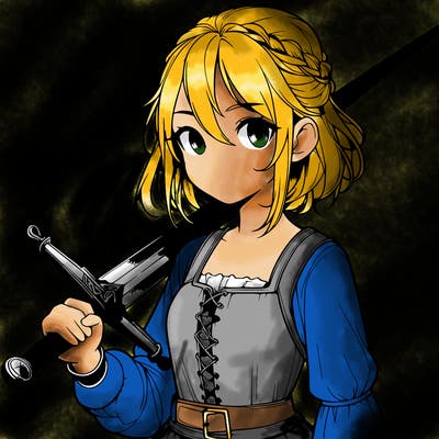 realistic girl with a sword