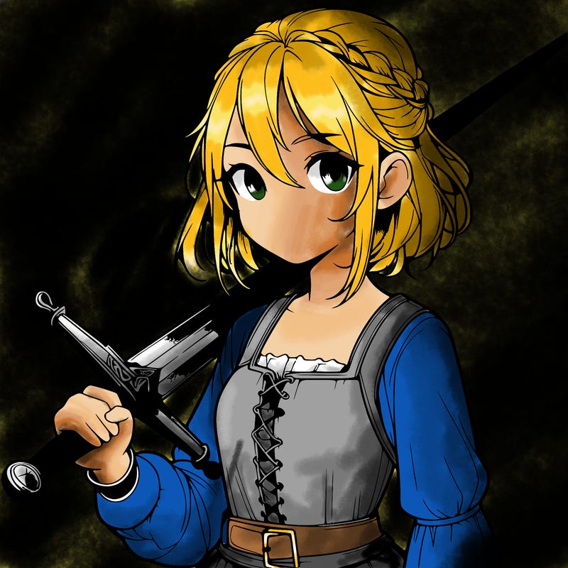 realistic girl with a sword