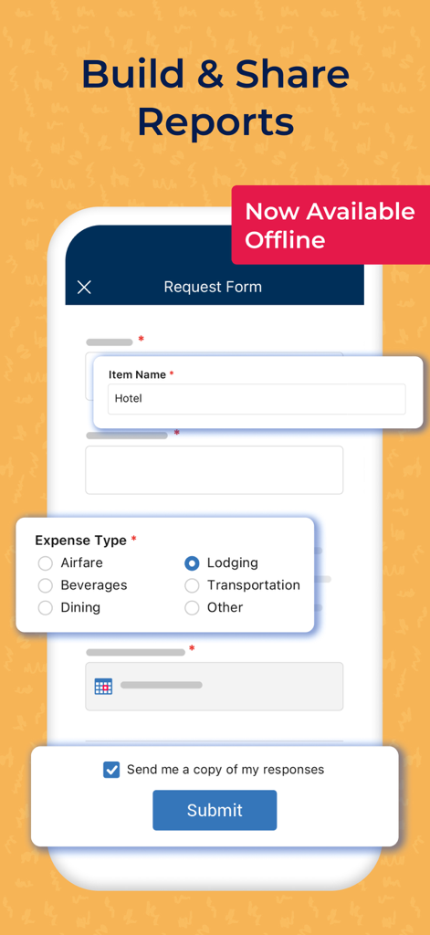 Smartsheet: Projects & Teams - Formulaire de demande d'application mobile Smartsheet pour la déclaration de dépenses hors ligne