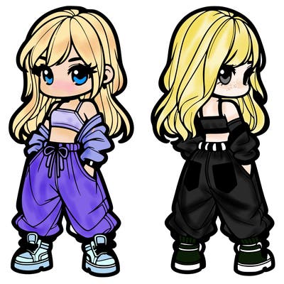 girl in crop top and baggy pants