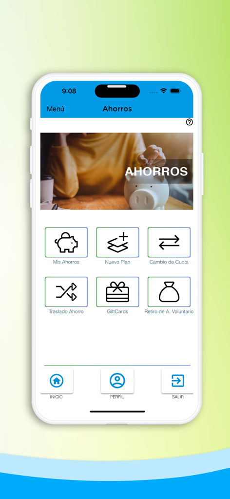 さまざまな財務管理オプションを備えたASOAMAZONモバイルアプリの貯蓄画面
