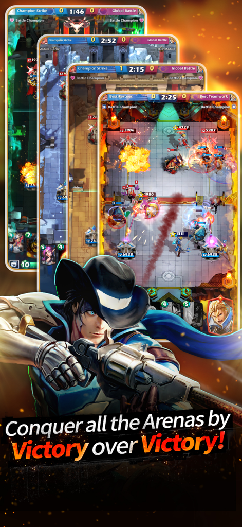 Champion Strike - PVP Arena - A montage of real-time PvP battle arenas in Champion Strike showcasing hero combat and strategic gameplay