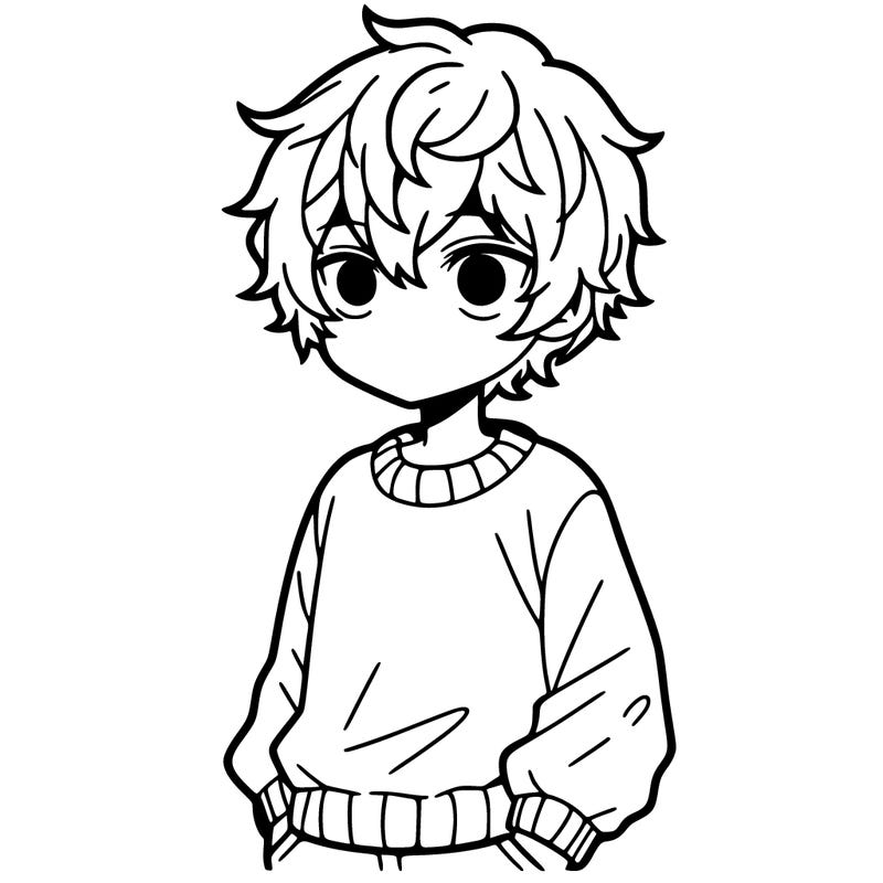 an anime character with a sweater