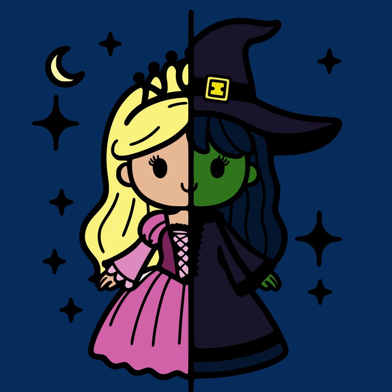 split princess and witch