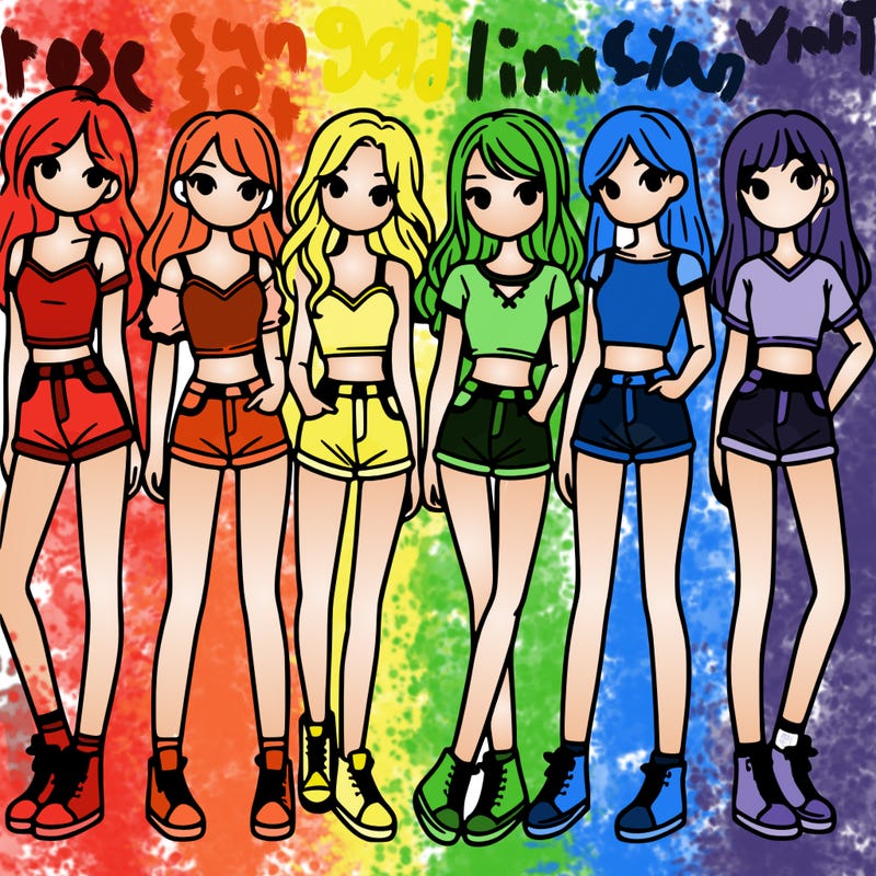 a group of girls wearing crop tops and shorts