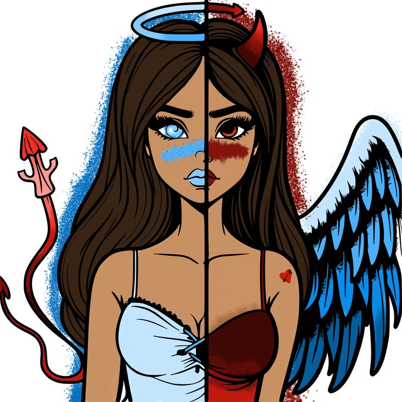 devil vs angel realistic girl