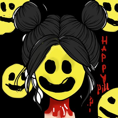 realistic girl with buns on the top of her hair