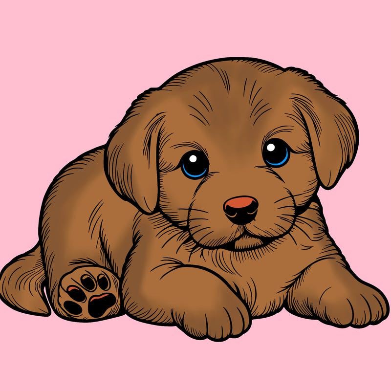 a cute realistic puppy