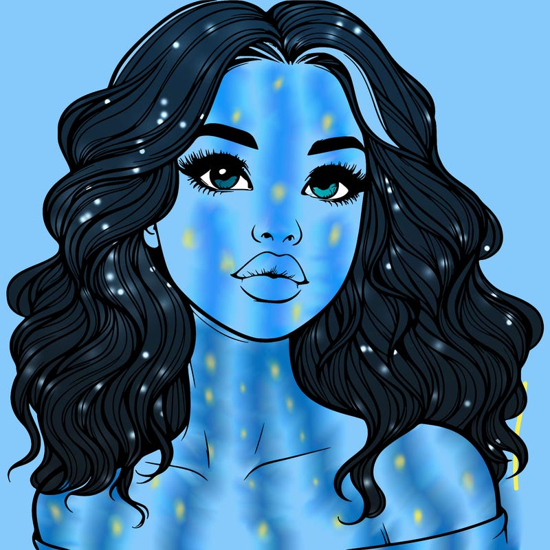 realistic girl with wavy hair and lips