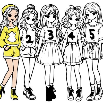 a group of five girls