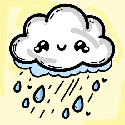 a cute cloud raining