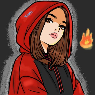 a realistic girl in a hoodie