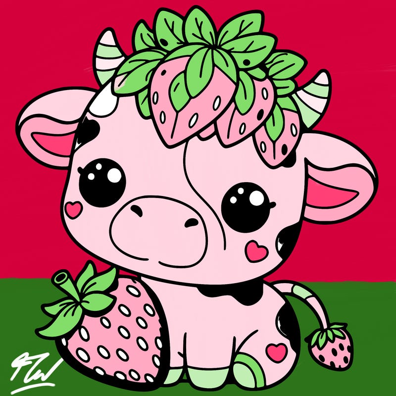 cute strawberry cow