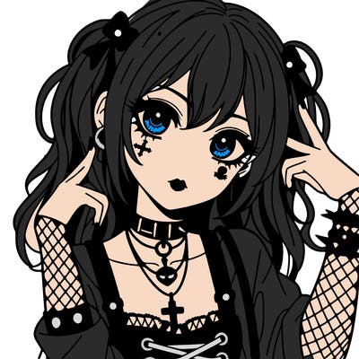 goth anime girl