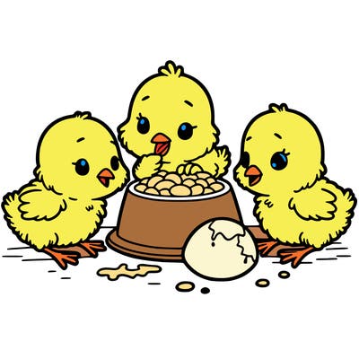 chicks eating