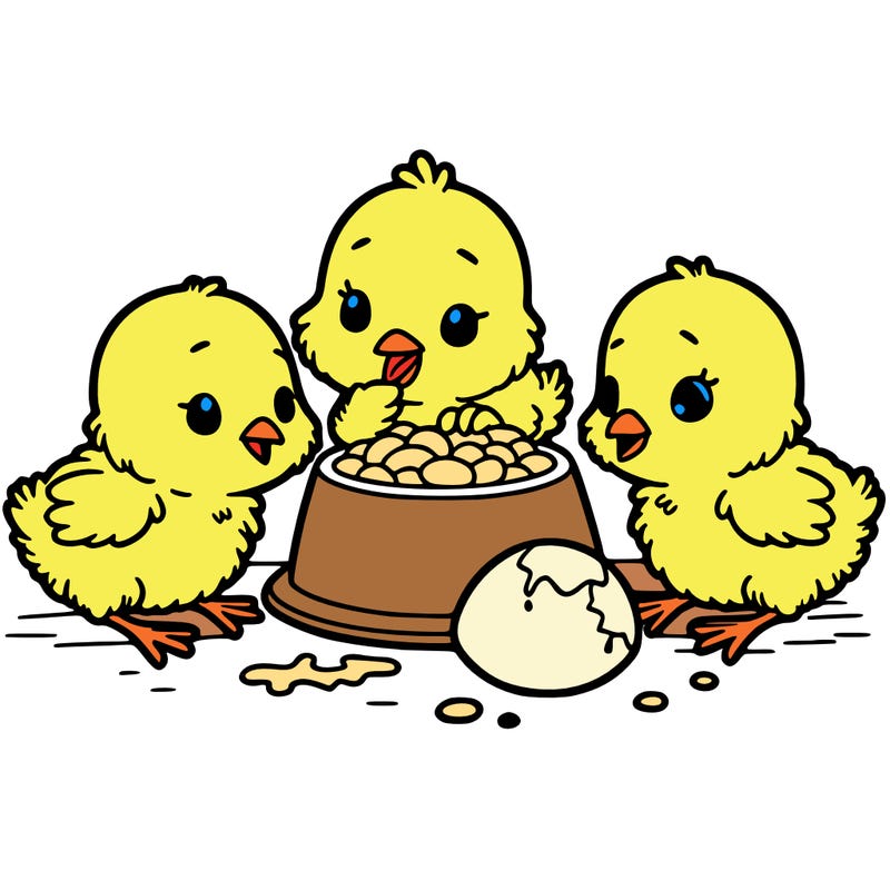 chicks eating