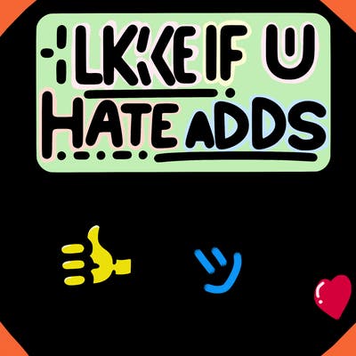 sign that says like if u hate adds