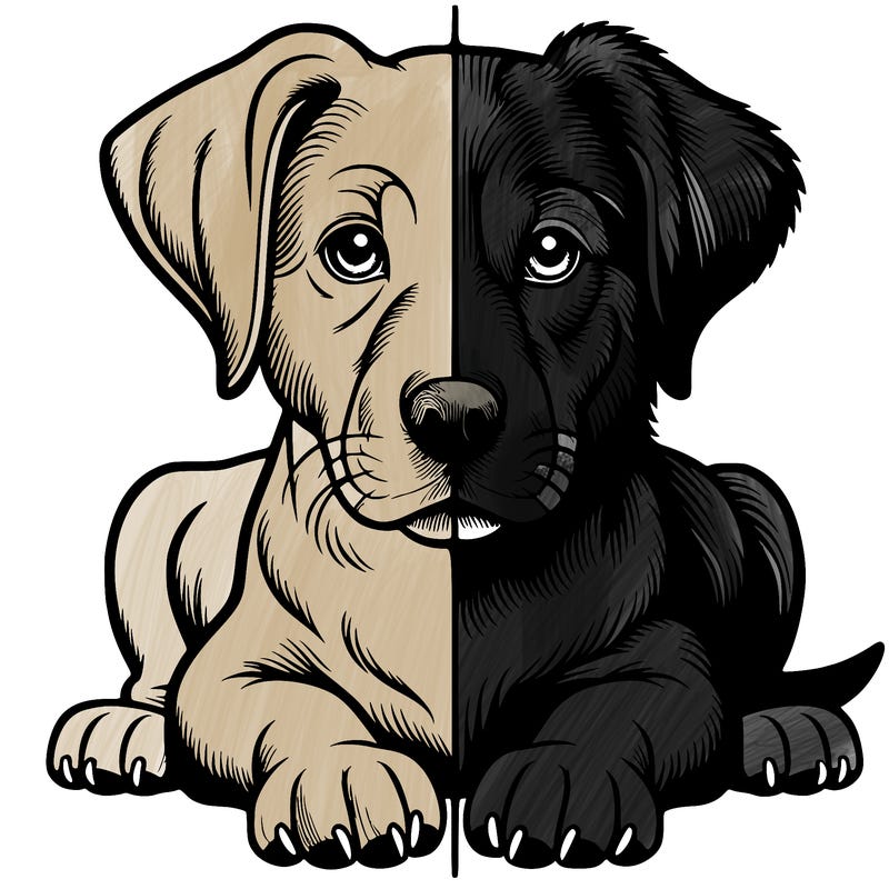 realistic dog split picture