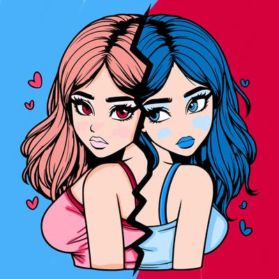 realistic girl split