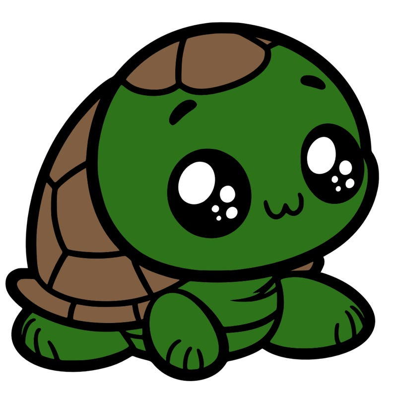 cute little animated turtle