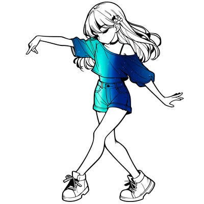 realistic girl danceing